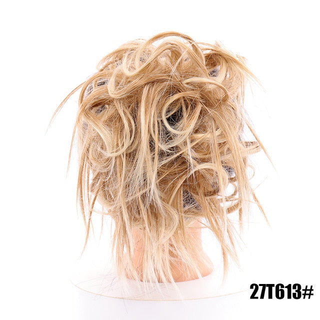 LUPU Synthetic Chignon Messy Scrunchie Elastic Band Hair Bun Straight Updo Hairpiece High Temperture Fiber Natural Fake Hair
