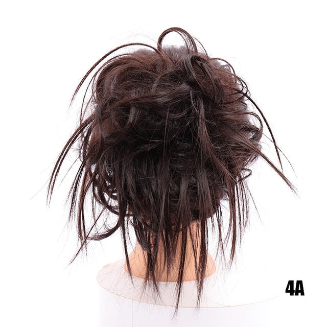 LUPU Synthetic Chignon Messy Scrunchie Elastic Band Hair Bun Straight Updo Hairpiece High Temperture Fiber Natural Fake Hair