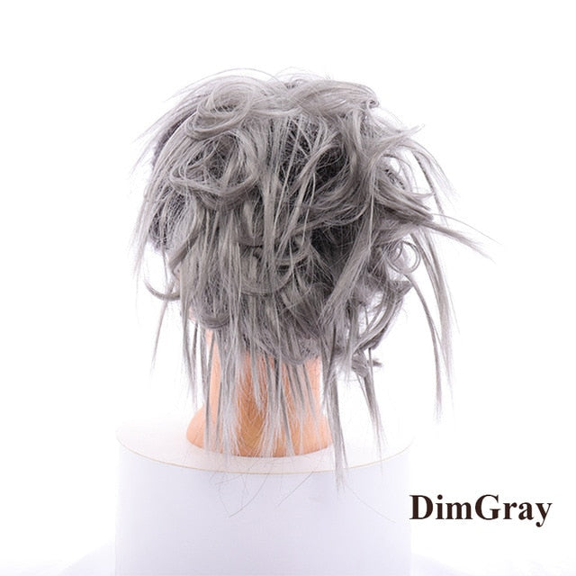 LUPU Synthetic Chignon Messy Scrunchie Elastic Band Hair Bun Straight Updo Hairpiece High Temperture Fiber Natural Fake Hair