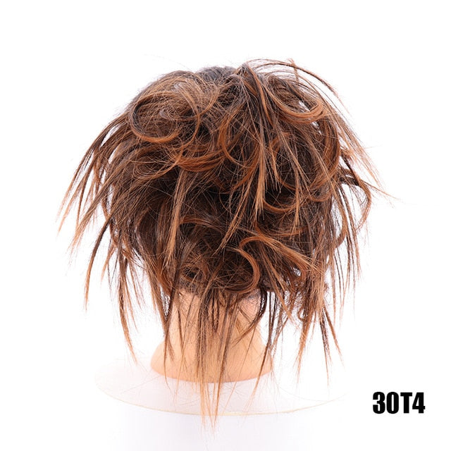 LUPU Synthetic Chignon Messy Scrunchie Elastic Band Hair Bun Straight Updo Hairpiece High Temperture Fiber Natural Fake Hair