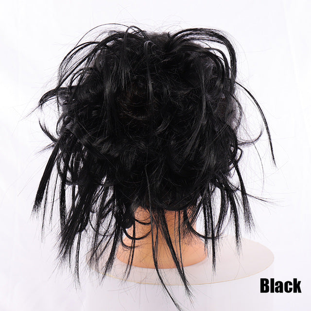 LUPU Synthetic Chignon Messy Scrunchie Elastic Band Hair Bun Straight Updo Hairpiece High Temperture Fiber Natural Fake Hair