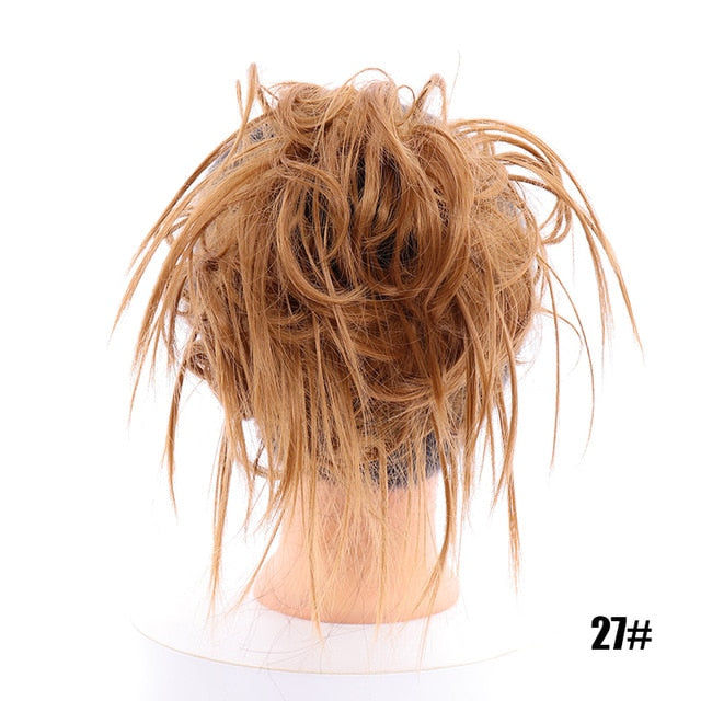 LUPU Synthetic Chignon Messy Scrunchie Elastic Band Hair Bun Straight Updo Hairpiece High Temperture Fiber Natural Fake Hair