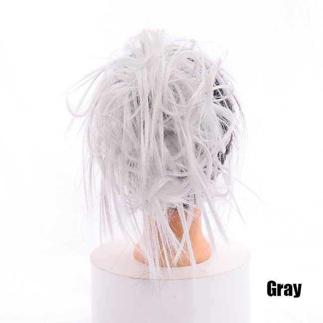 LUPU Synthetic Chignon Messy Scrunchie Elastic Band Hair Bun Straight Updo Hairpiece High Temperture Fiber Natural Fake Hair