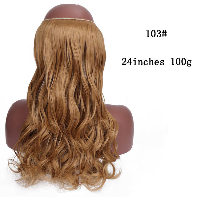 SHANGKE No Clips In Straight Hair Extensions Invisible Ombre Bayalage Synthetic Natural Flip Hidden Secret Wire Crown Grey Pink