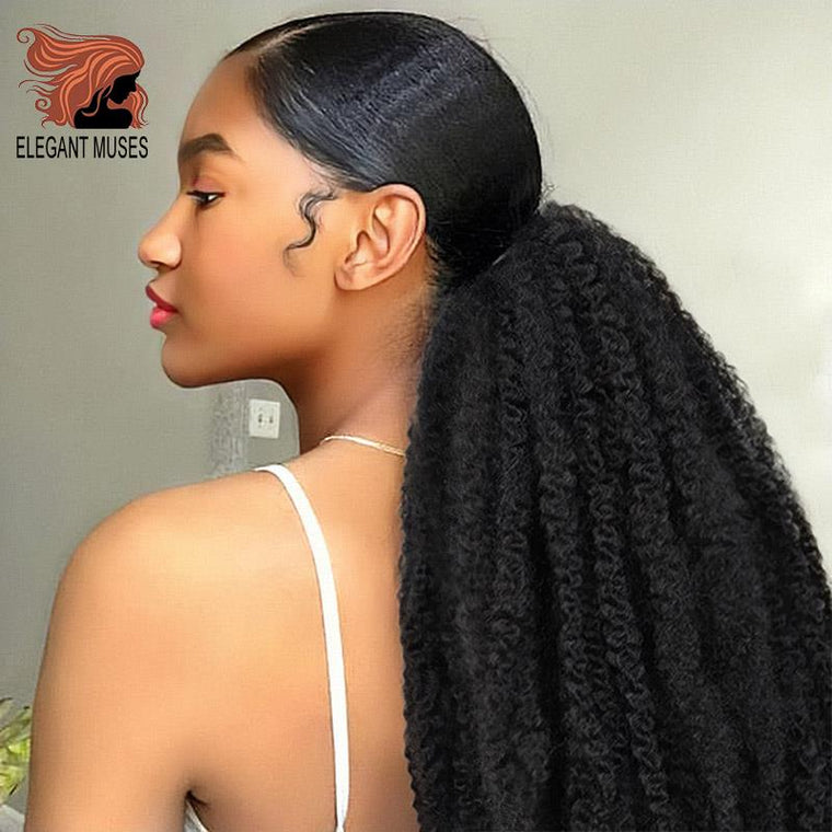 Afro Puff Marley Braids Hair Afro Kinky Straight ponytail organic hairpiece Synthetic Crochet Braids Hair Extensions Bulk frizzy