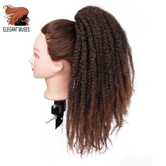 Afro Puff Marley Braids Hair Afro Kinky Straight ponytail organic hairpiece Synthetic Crochet Braids Hair Extensions Bulk frizzy