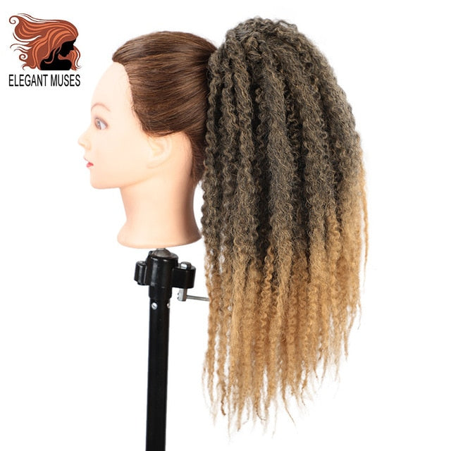 Afro Puff Marley Braids Hair Afro Kinky Straight ponytail organic hairpiece Synthetic Crochet Braids Hair Extensions Bulk frizzy