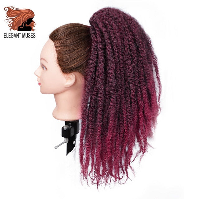 Afro Puff Marley Braids Hair Afro Kinky Straight ponytail organic hairpiece Synthetic Crochet Braids Hair Extensions Bulk frizzy