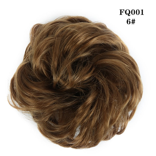 LUPU Synthetic Chignon Messy Scrunchie Elastic Band Hair Bun Straight Updo Hairpiece High Temperture Fiber Natural Fake Hair