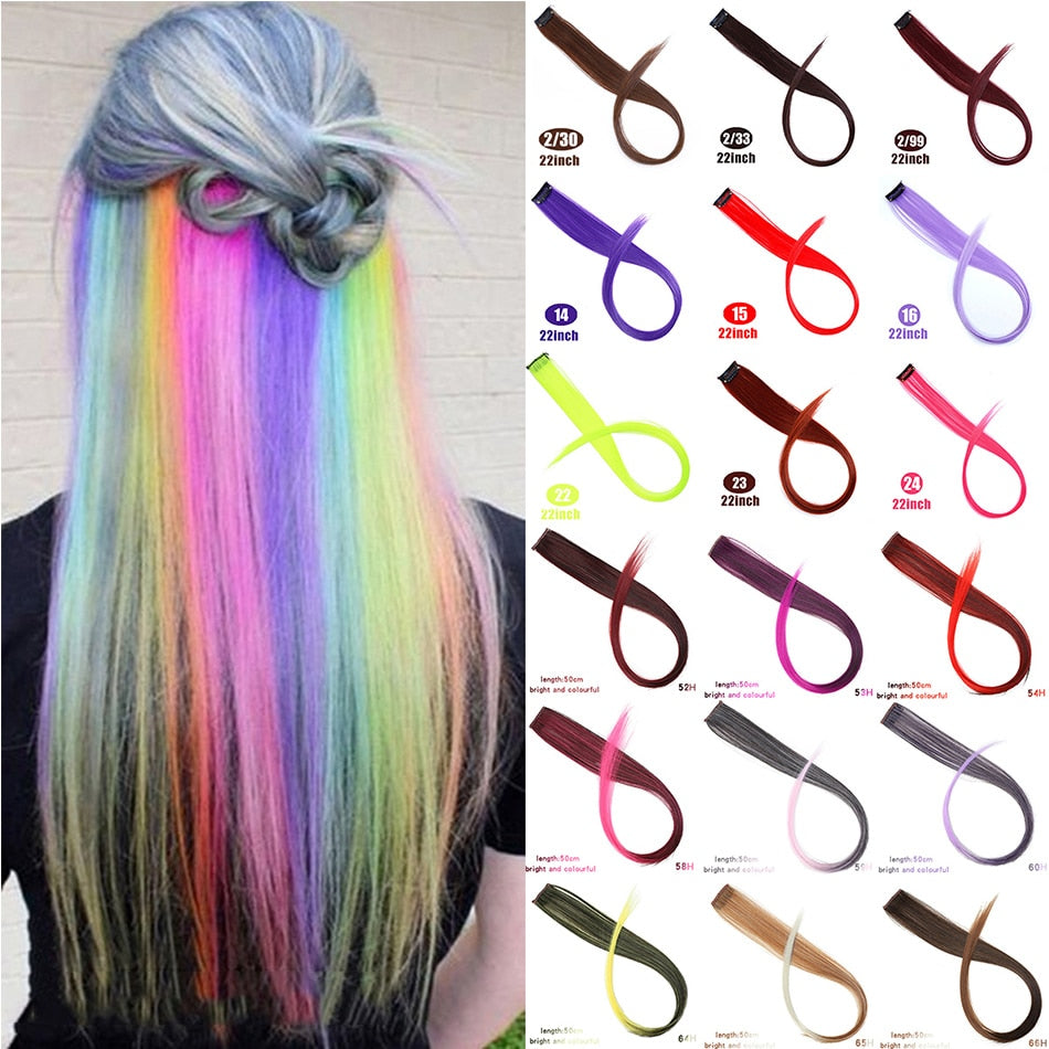 MUMUPI Long Straight color Hair Piece Hair Extensions Clip In hair extensions Highlight extensiones de cabello natural
