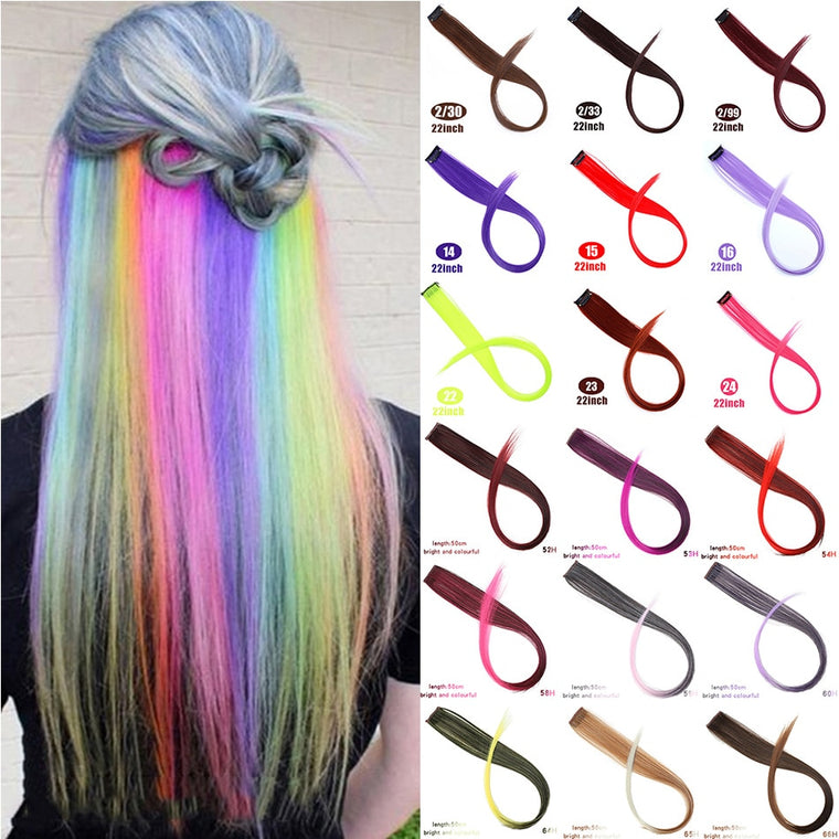 MUMUPI Long Straight color Hair Piece Hair Extensions Clip In hair extensions Highlight extensiones de cabello natural