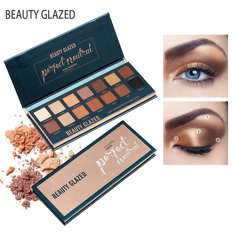 Beauty Glazed Eyeshadow Palette 14 Color Shimmer Matte Makeup Pigmented Long-lasting Smokey Eye Shadow Pallete Cosmetics TSLM1