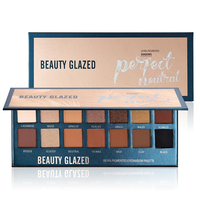 Beauty Glazed Eyeshadow Palette 14 Color Shimmer Matte Makeup Pigmented Long-lasting Smokey Eye Shadow Pallete Cosmetics TSLM1