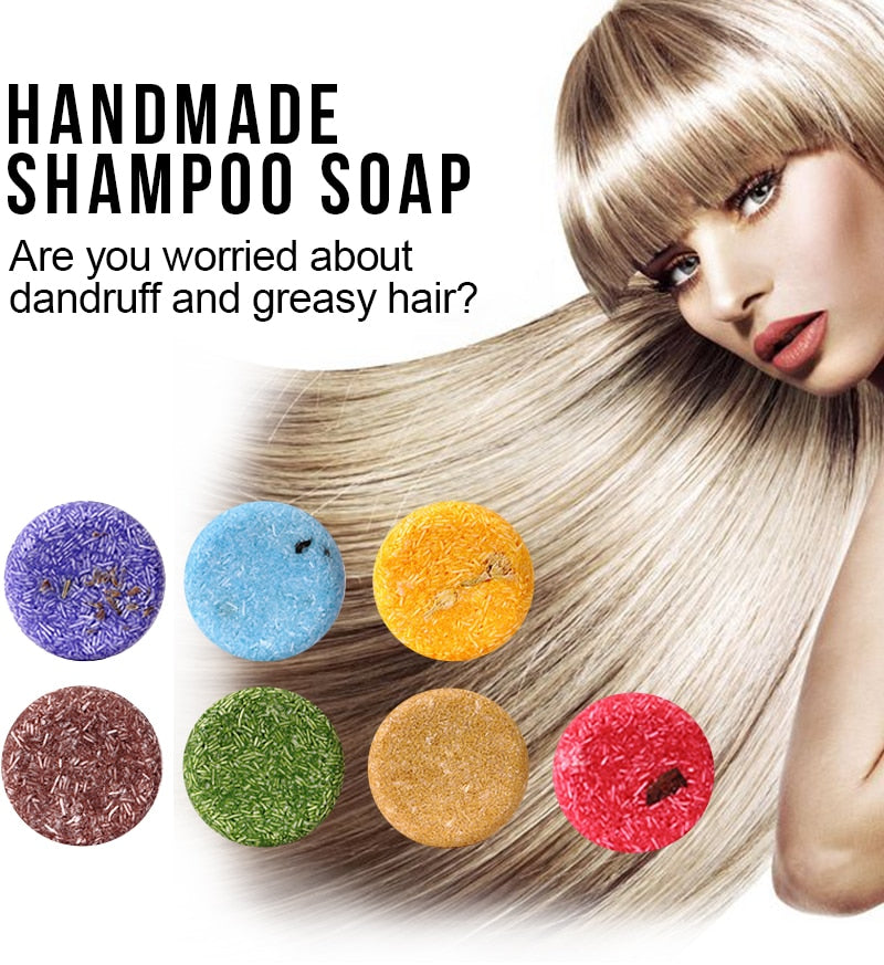 7 types PURC Organic shampoo soap Vegan handmade cold processed refreshing anti-dandruff hair shampoo