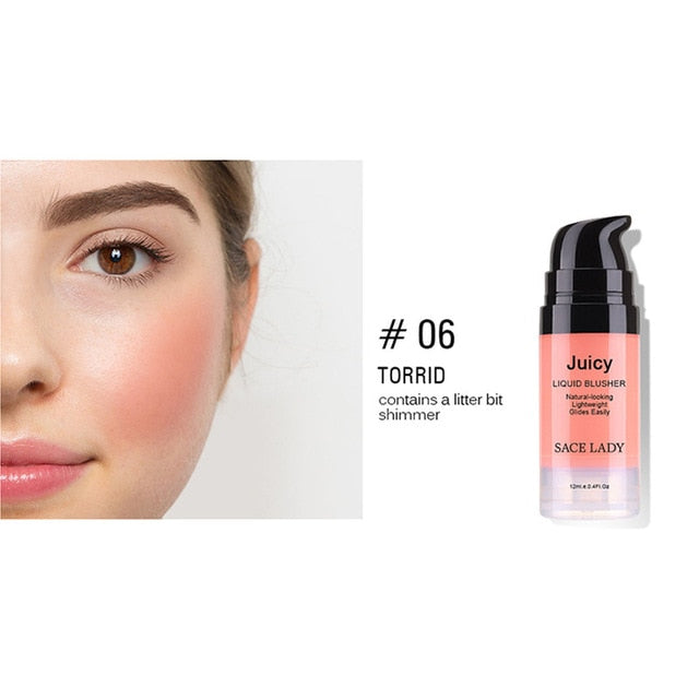 Liquid Blush Face Rouge Professional Cheek Blusher Long Lasting Makeup Beauty Tool SSwell