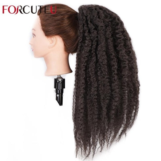 Afro Puff Marley Braids Hair Afro Kinky Straight ponytail organic hairpiece Synthetic Crochet Braids Hair Extensions Bulk frizzy