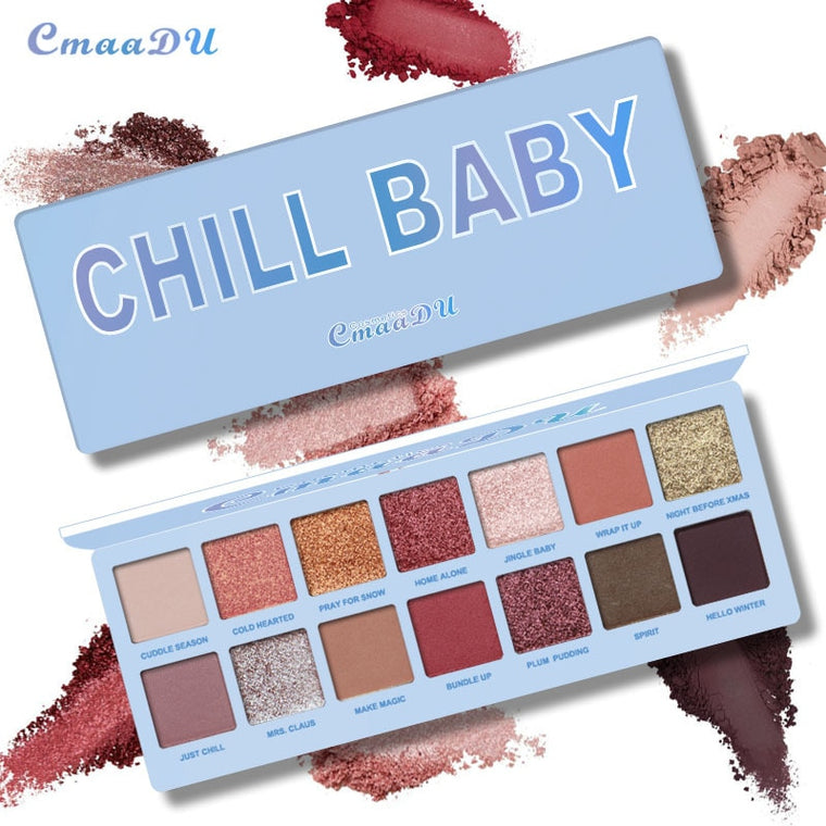 CmaaDu Fashion 14Colors Nude Shining Eyeshadow Palette Makeup Glitter Pigment Smoky EyeShadow Pallete Waterproof Cosmetics TSLM1