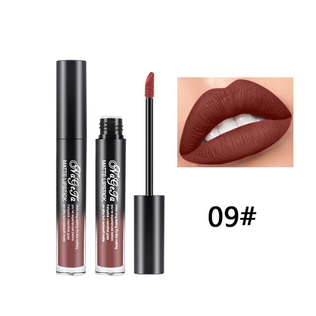 Lipstick 24 Colors Non-Stick Cup Matte Lip Gloss Sexy Lady Long Lasting Moisturizing Makeup Lipgloss Liquid Drop ship TSLM1