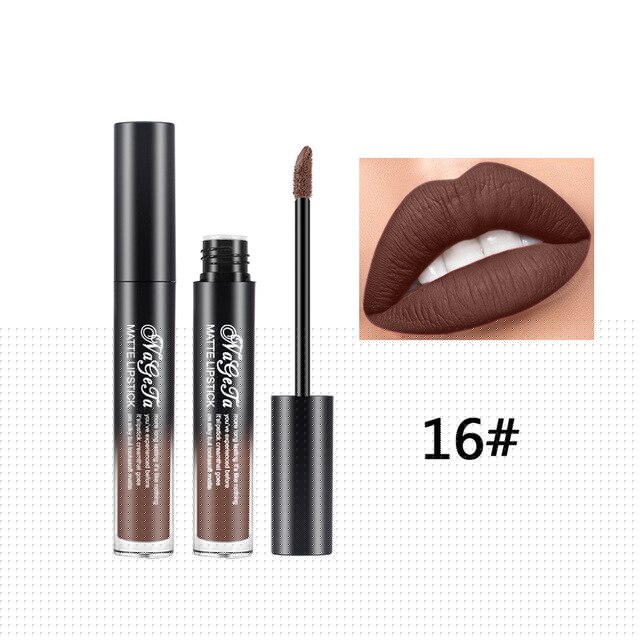 Lipstick 24 Colors Non-Stick Cup Matte Lip Gloss Sexy Lady Long Lasting Moisturizing Makeup Lipgloss Liquid Drop ship TSLM1