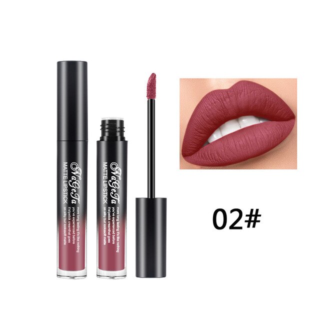 Lipstick 24 Colors Non-Stick Cup Matte Lip Gloss Sexy Lady Long Lasting Moisturizing Makeup Lipgloss Liquid Drop ship TSLM1