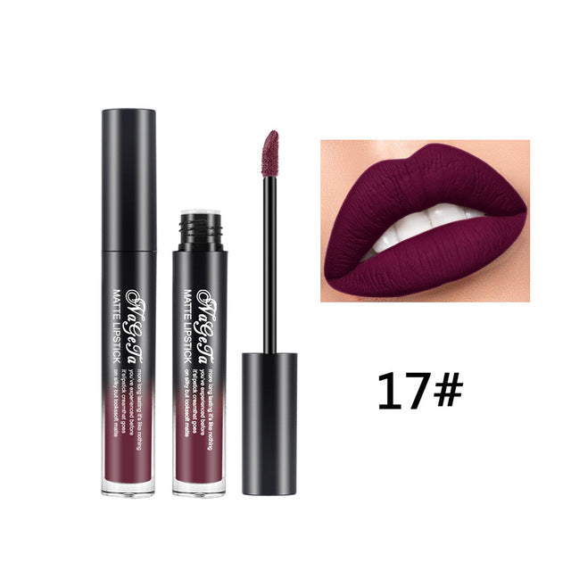 Lipstick 24 Colors Non-Stick Cup Matte Lip Gloss Sexy Lady Long Lasting Moisturizing Makeup Lipgloss Liquid Drop ship TSLM1