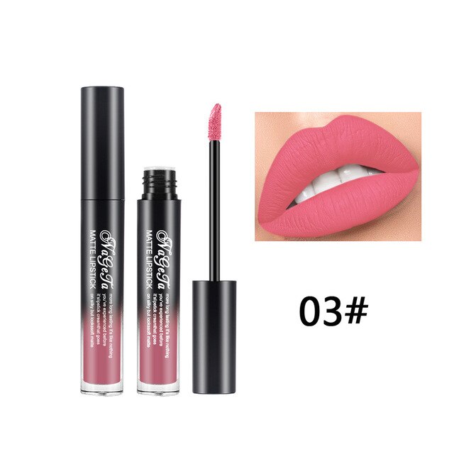 Lipstick 24 Colors Non-Stick Cup Matte Lip Gloss Sexy Lady Long Lasting Moisturizing Makeup Lipgloss Liquid Drop ship TSLM1