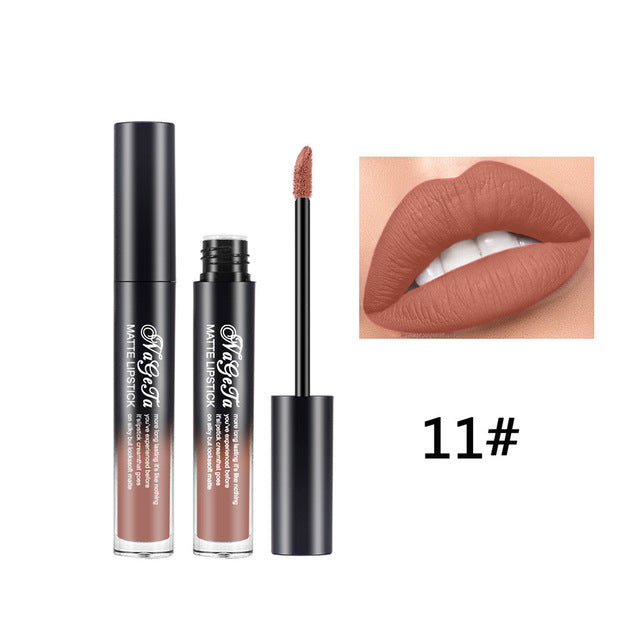 Lipstick 24 Colors Non-Stick Cup Matte Lip Gloss Sexy Lady Long Lasting Moisturizing Makeup Lipgloss Liquid Drop ship TSLM1