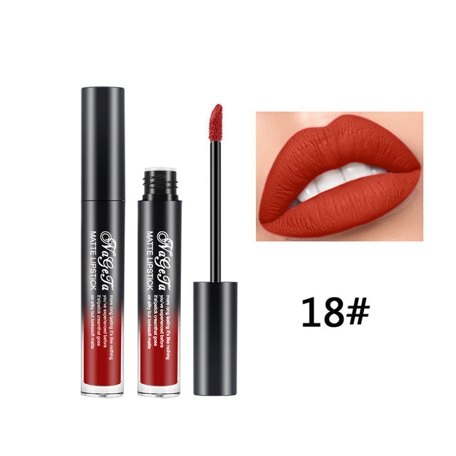 Lipstick 24 Colors Non-Stick Cup Matte Lip Gloss Sexy Lady Long Lasting Moisturizing Makeup Lipgloss Liquid Drop ship TSLM1