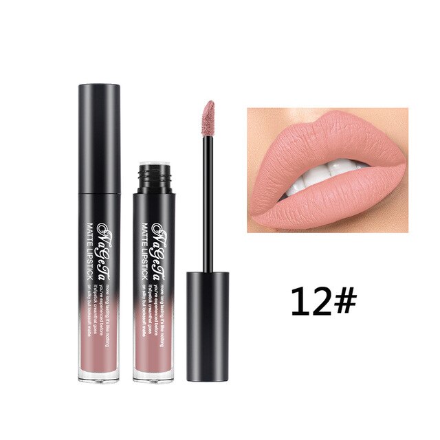 Lipstick 24 Colors Non-Stick Cup Matte Lip Gloss Sexy Lady Long Lasting Moisturizing Makeup Lipgloss Liquid Drop ship TSLM1