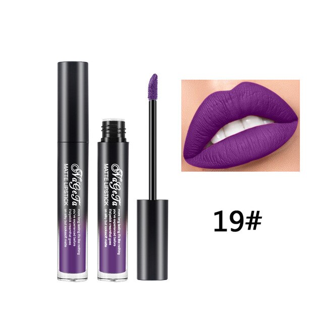 Lipstick 24 Colors Non-Stick Cup Matte Lip Gloss Sexy Lady Long Lasting Moisturizing Makeup Lipgloss Liquid Drop ship TSLM1