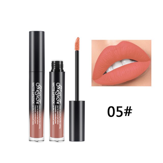 Lipstick 24 Colors Non-Stick Cup Matte Lip Gloss Sexy Lady Long Lasting Moisturizing Makeup Lipgloss Liquid Drop ship TSLM1