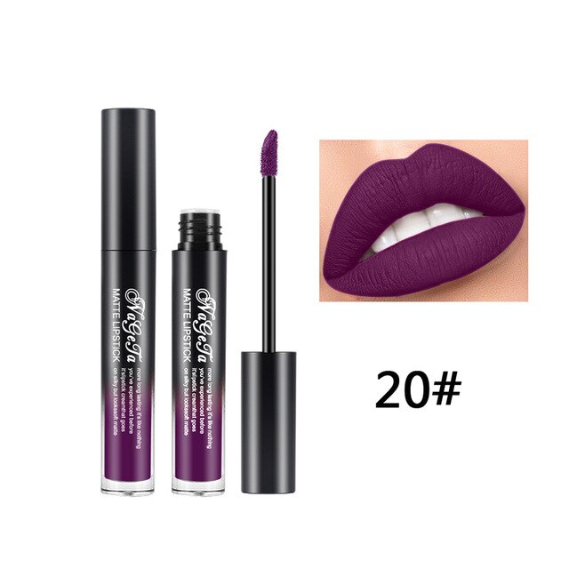 Lipstick 24 Colors Non-Stick Cup Matte Lip Gloss Sexy Lady Long Lasting Moisturizing Makeup Lipgloss Liquid Drop ship TSLM1