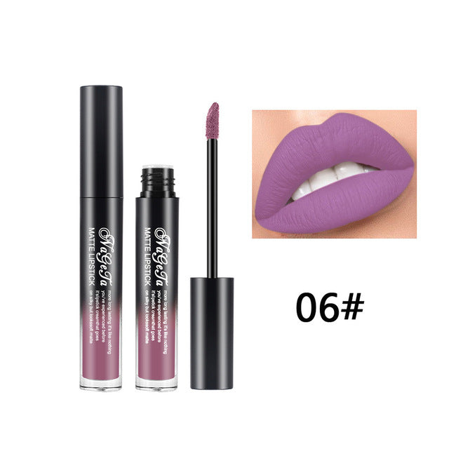 Lipstick 24 Colors Non-Stick Cup Matte Lip Gloss Sexy Lady Long Lasting Moisturizing Makeup Lipgloss Liquid Drop ship TSLM1