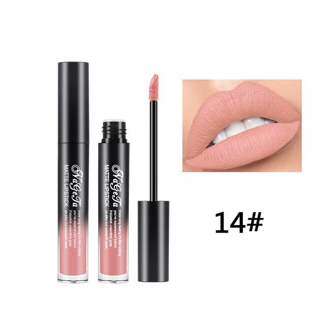 Lipstick 24 Colors Non-Stick Cup Matte Lip Gloss Sexy Lady Long Lasting Moisturizing Makeup Lipgloss Liquid Drop ship TSLM1
