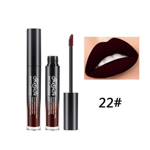 Lipstick 24 Colors Non-Stick Cup Matte Lip Gloss Sexy Lady Long Lasting Moisturizing Makeup Lipgloss Liquid Drop ship TSLM1