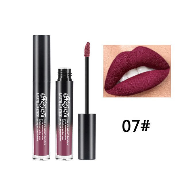 Lipstick 24 Colors Non-Stick Cup Matte Lip Gloss Sexy Lady Long Lasting Moisturizing Makeup Lipgloss Liquid Drop ship TSLM1