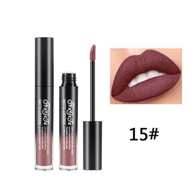 Lipstick 24 Colors Non-Stick Cup Matte Lip Gloss Sexy Lady Long Lasting Moisturizing Makeup Lipgloss Liquid Drop ship TSLM1