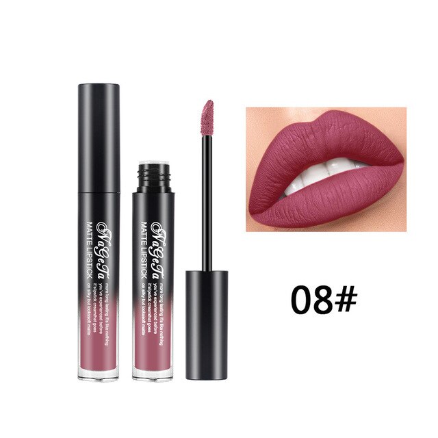 Lipstick 24 Colors Non-Stick Cup Matte Lip Gloss Sexy Lady Long Lasting Moisturizing Makeup Lipgloss Liquid Drop ship TSLM1